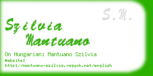 szilvia mantuano business card